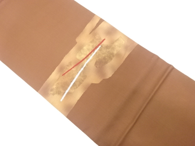 JAPANESE KIMONO / NAGOYA OBI / SILK / WOVEN MIST & ABSTRACT PATTERN